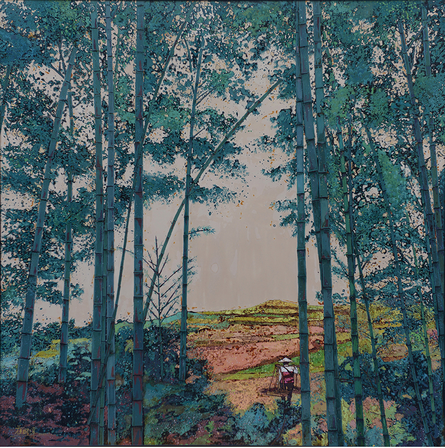 蘇國偉《竹露舞春風(fēng)》90×90cm.jpg